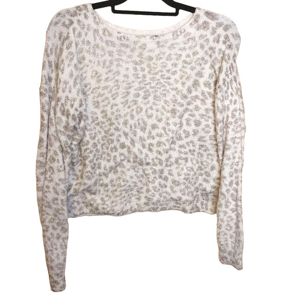 Peyton Primrose Size Small S Light Cheetah Print Neutral Fuzzy Sweater Long - Picture 1 of 11